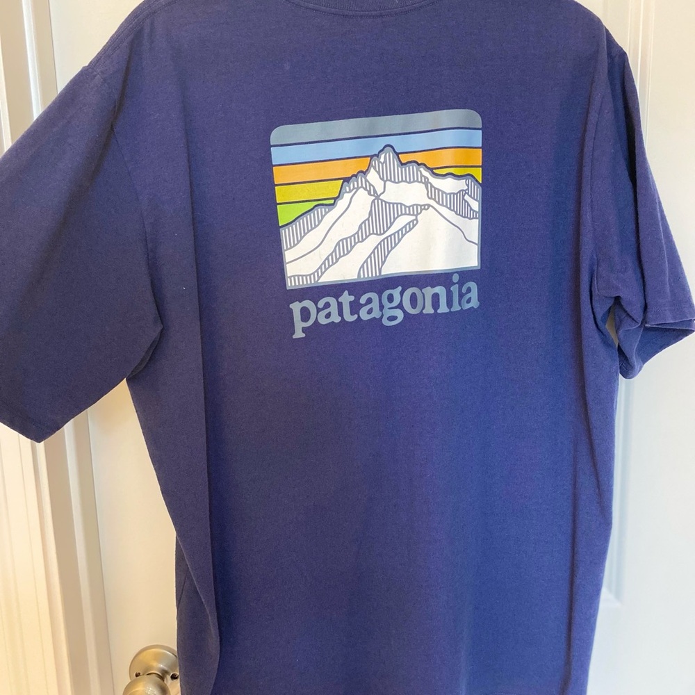 Patagonia Navy Tee with Mountain Design
